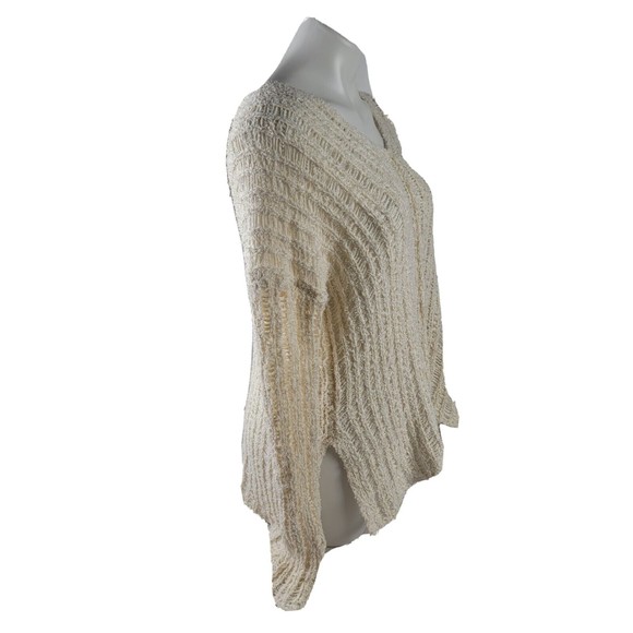 ASTR The Label White Crochet Knit V-Neck Sweater Woman's Size M Medium - Picture 5 of 9